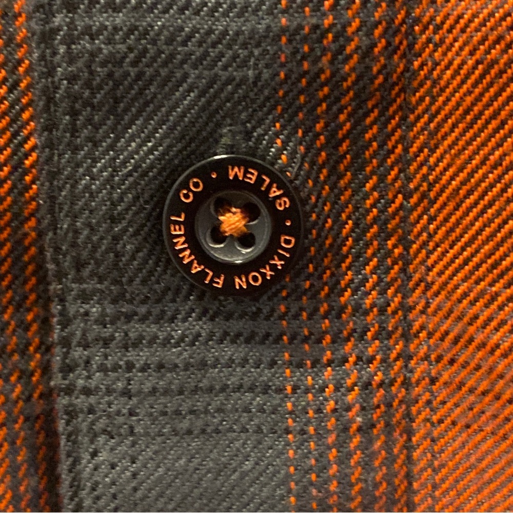 Men’s Large Salem Dixxon Flannel Plaid Button-Up Shirt Long Sleeve Orange Large - Picture 5 of 7